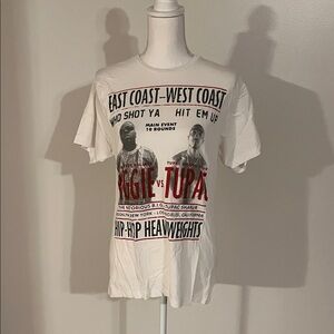 East Coast-West Coast Biggie v Tupac Graphic Tee - White